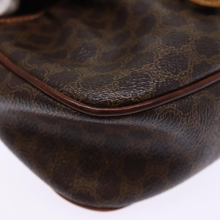 Celine Macadam Canvas Shoulder Bag PVC Brown Auth bs14796
