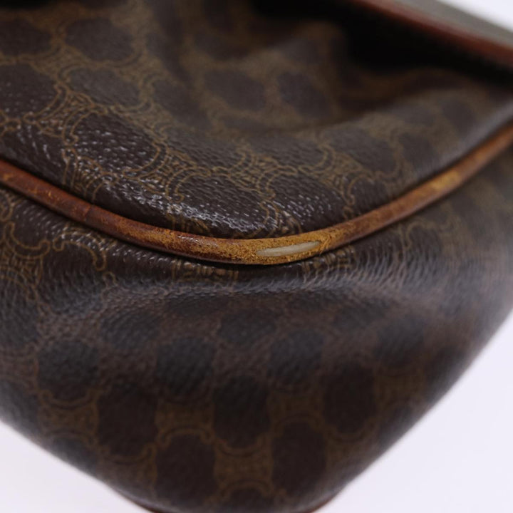 Celine Macadam Canvas Shoulder Bag PVC Brown Auth bs14796