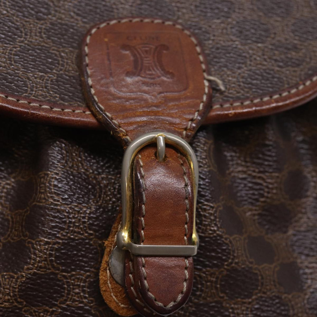 Celine Macadam Canvas Shoulder Bag PVC Brown Auth bs14796