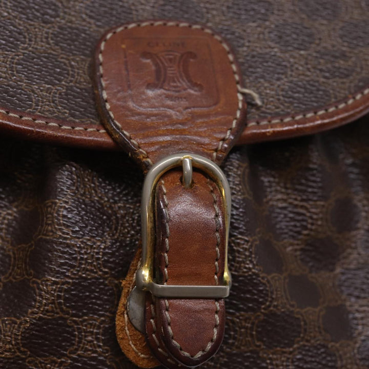 Celine Macadam Canvas Shoulder Bag PVC Brown Auth bs14796