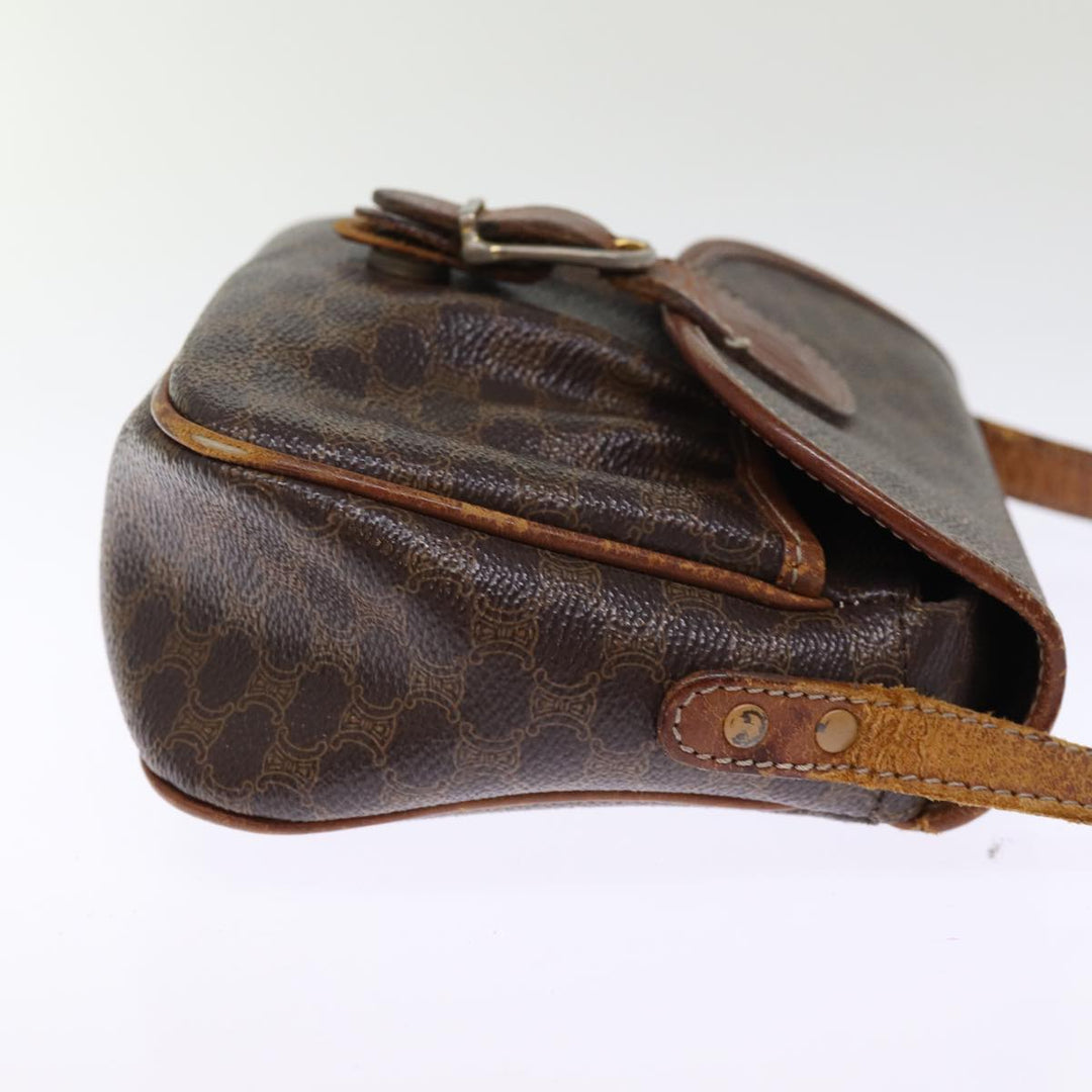 Celine Macadam Canvas Shoulder Bag PVC Brown Auth bs14796