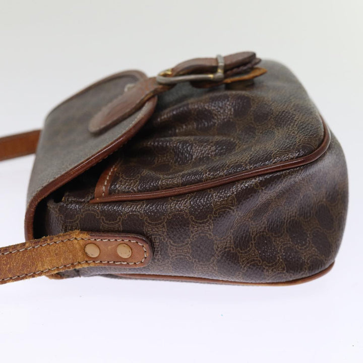 Celine Macadam Canvas Shoulder Bag PVC Brown Auth bs14796