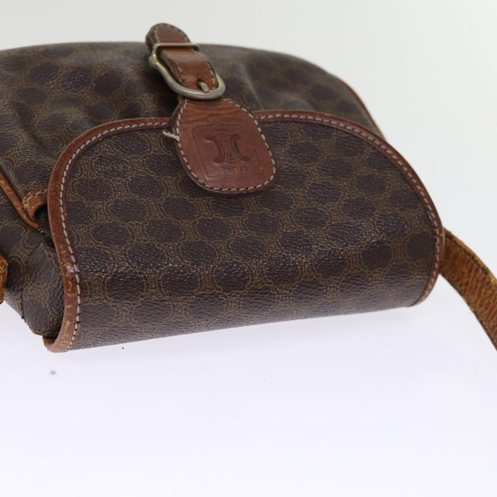 Celine Macadam Canvas Shoulder Bag PVC Brown Auth bs14796