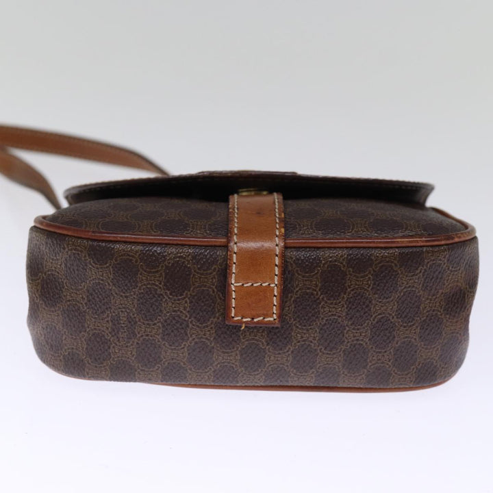 Celine Macadam Canvas Shoulder Bag PVC Brown Auth bs14797