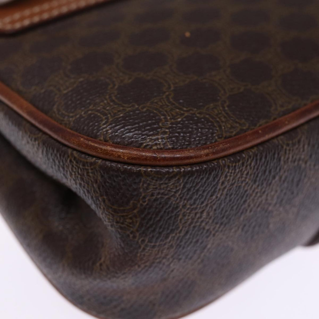 Celine Macadam Canvas Shoulder Bag PVC Brown Auth bs14797
