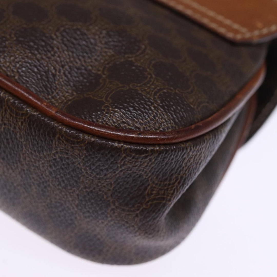 Celine Macadam Canvas Shoulder Bag PVC Brown Auth bs14797