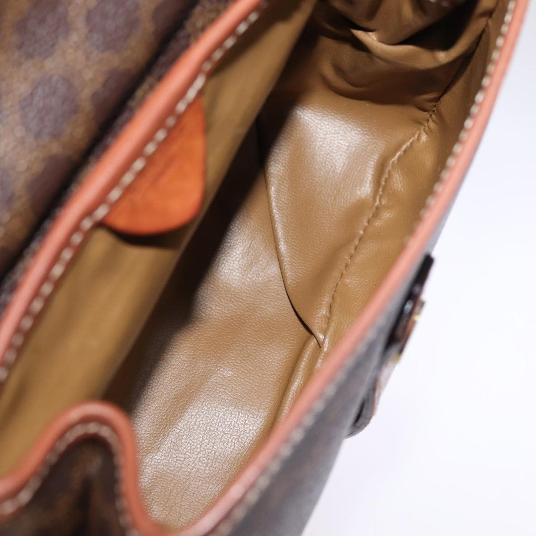 Celine Macadam Canvas Shoulder Bag PVC Brown Auth bs14797