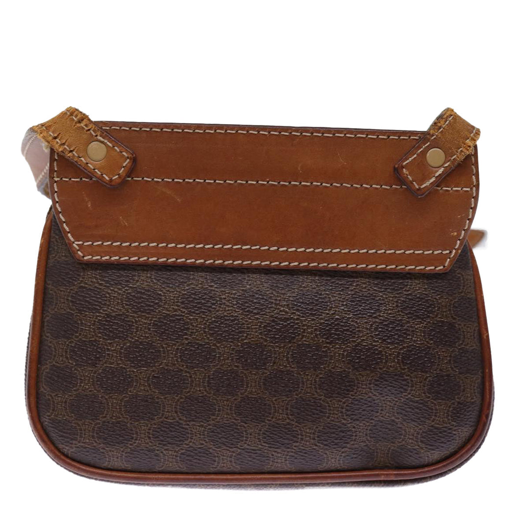 Celine Macadam Canvas Shoulder Bag PVC Brown Auth bs14797