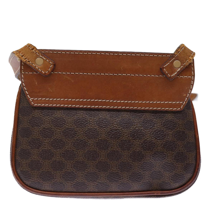 Celine Macadam Canvas Shoulder Bag PVC Brown Auth bs14797