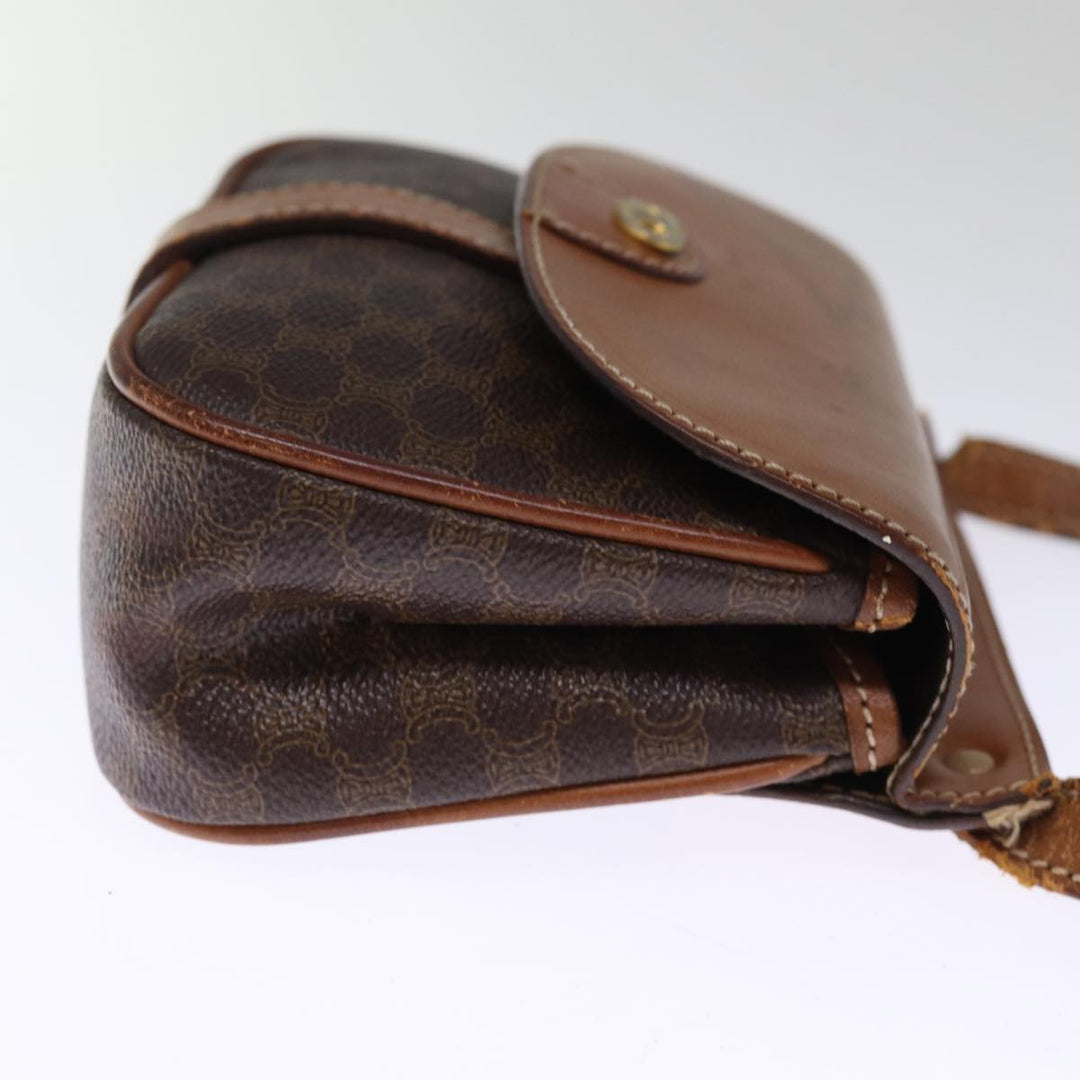 Celine Macadam Canvas Shoulder Bag PVC Brown Auth bs14797