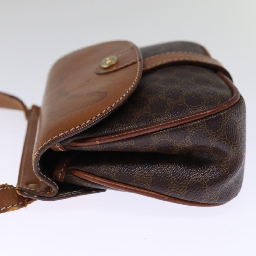 Celine Macadam Canvas Shoulder Bag PVC Brown Auth bs14797