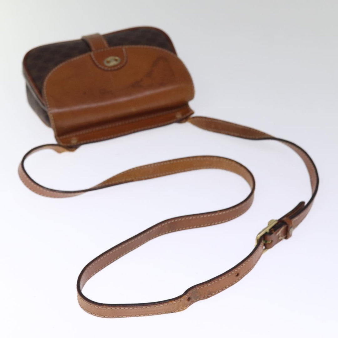 Celine Macadam Canvas Shoulder Bag PVC Brown Auth bs14797