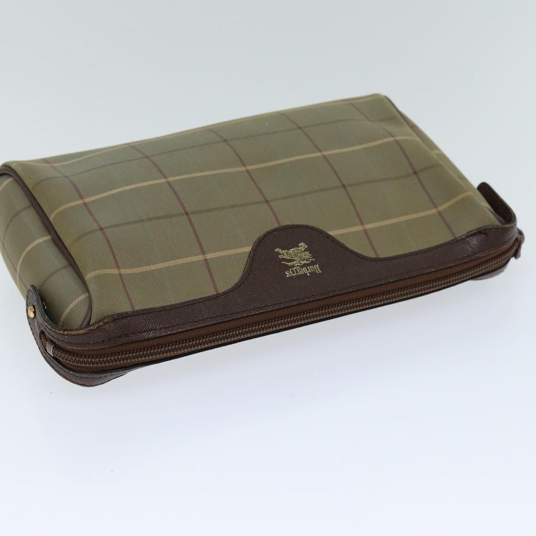 BurberrySs Nova Check Clutch Bag Canvas Beige Auth bs14803