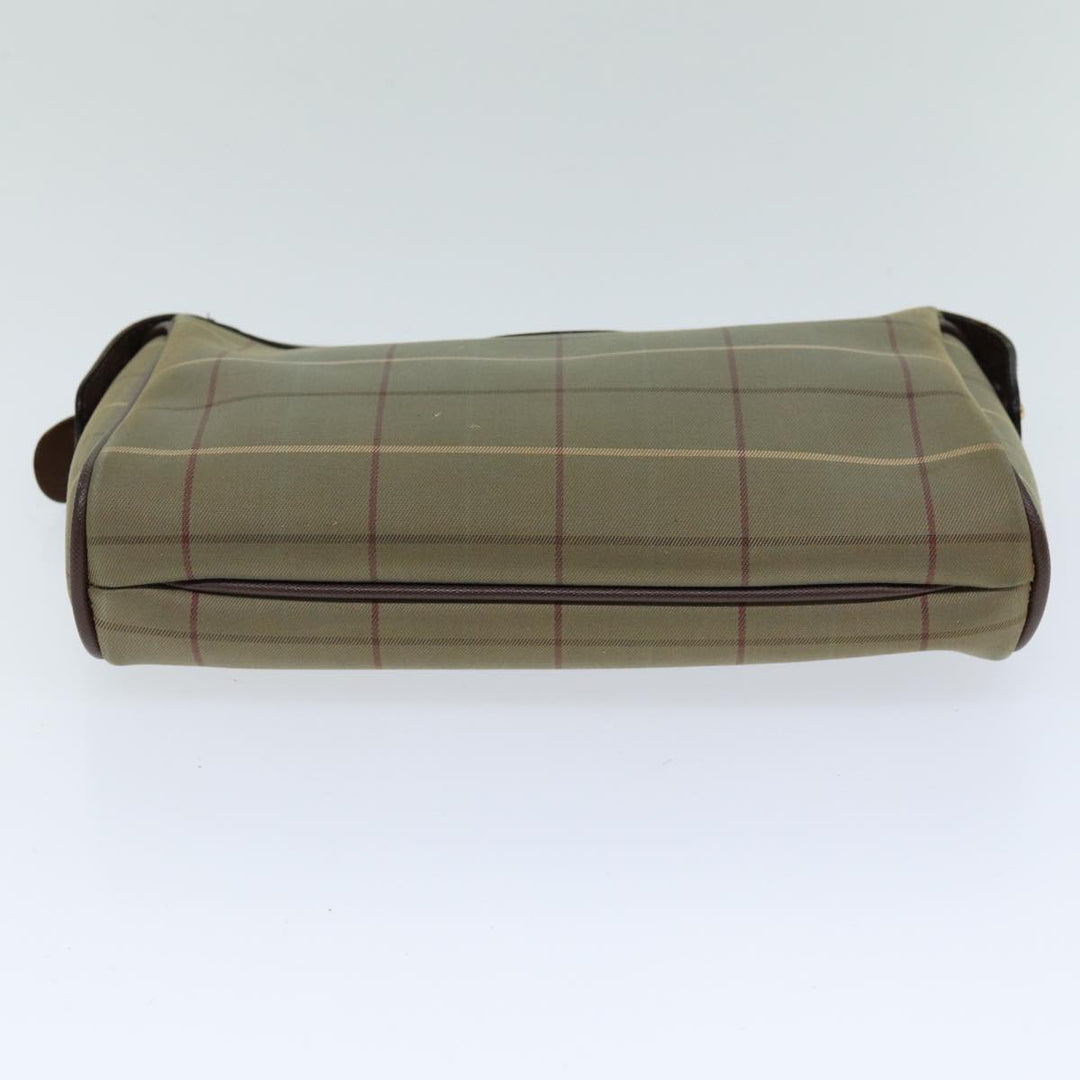 BurberrySs Nova Check Clutch Bag Canvas Beige Auth bs14803