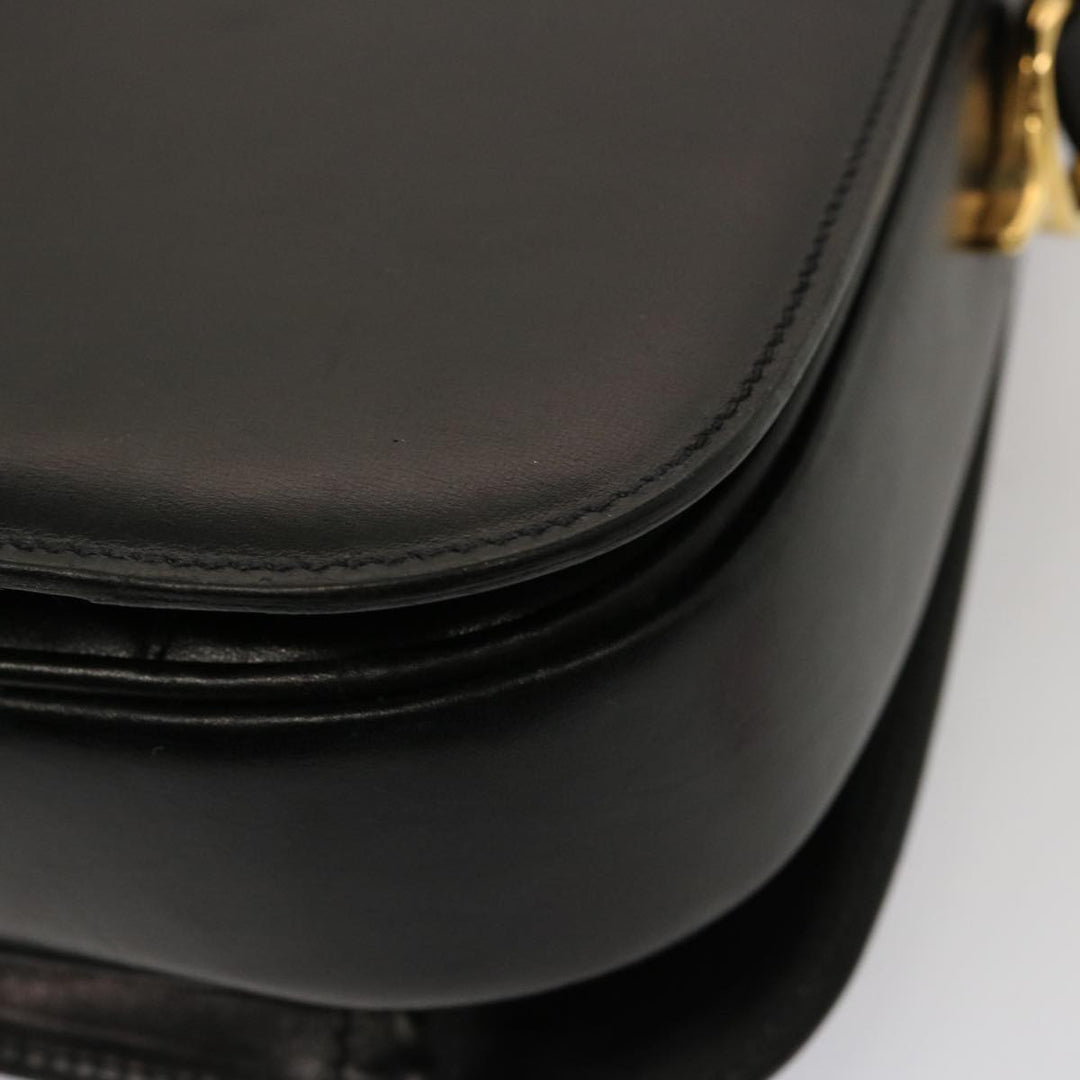 Celine Horse Carriage Shoulder Bag Leather Black  14806