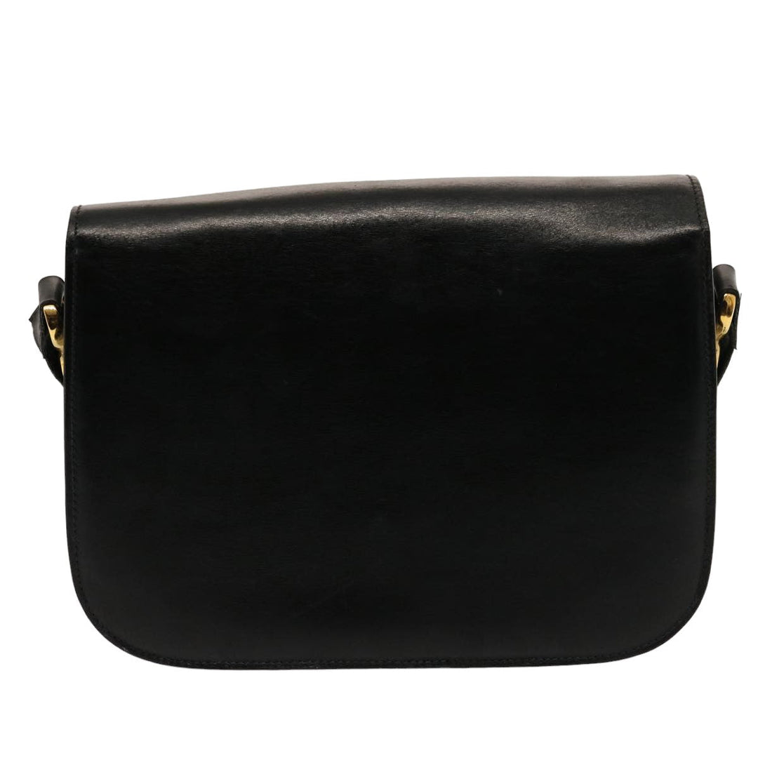 Celine Horse Carriage Shoulder Bag Leather Black  14806