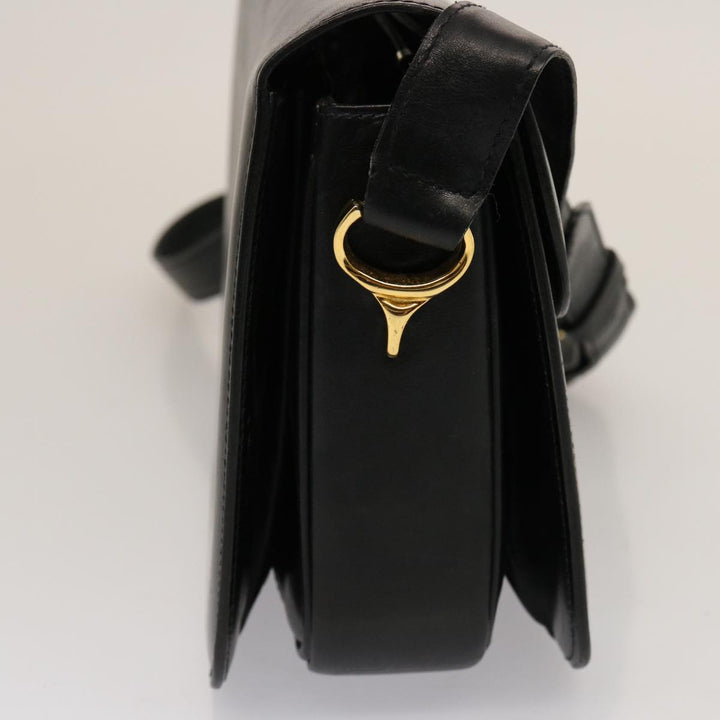 Celine Horse Carriage Shoulder Bag Leather Black  14806