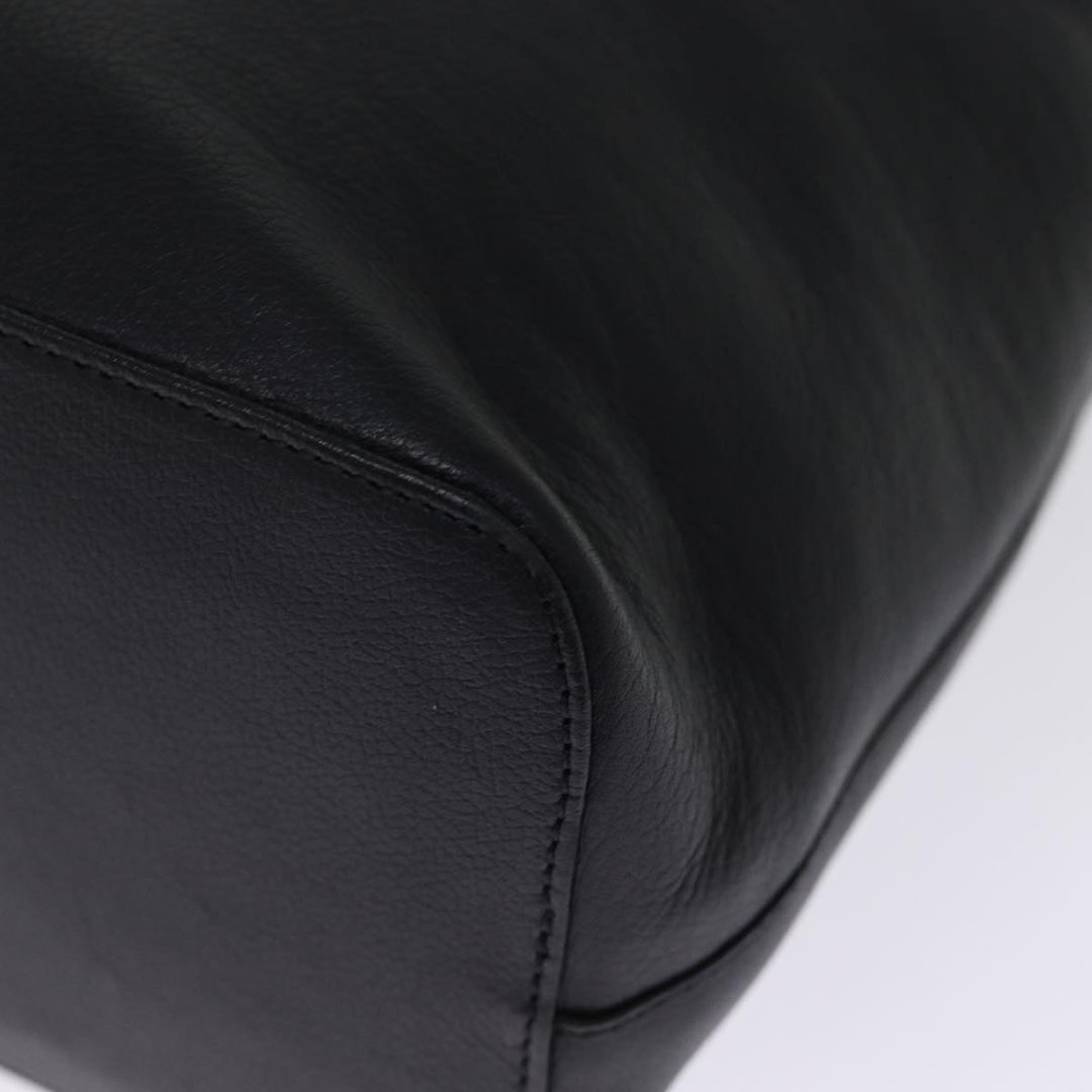 Burberry Shoulder Bag Leather Black Auth bs14825
