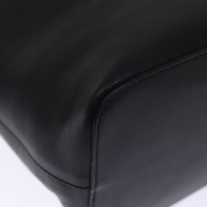 Burberry Shoulder Bag Leather Black Auth bs14825