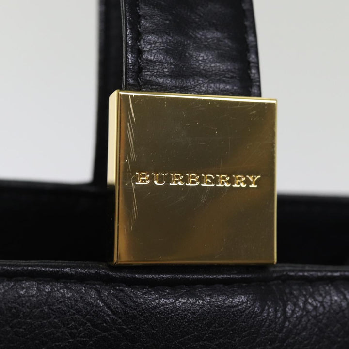 Burberry Shoulder Bag Leather Black Auth bs14825