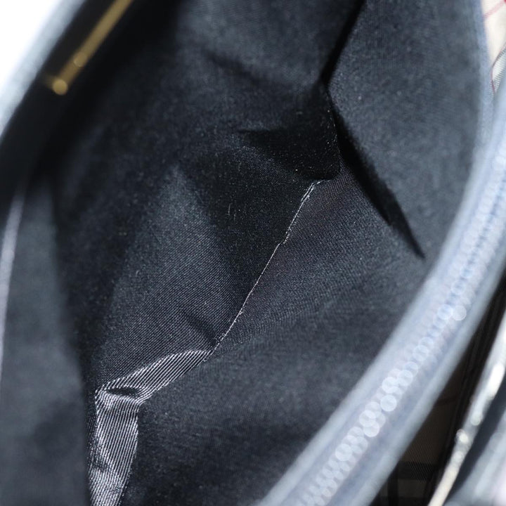 Burberry Shoulder Bag Leather Black Auth bs14825