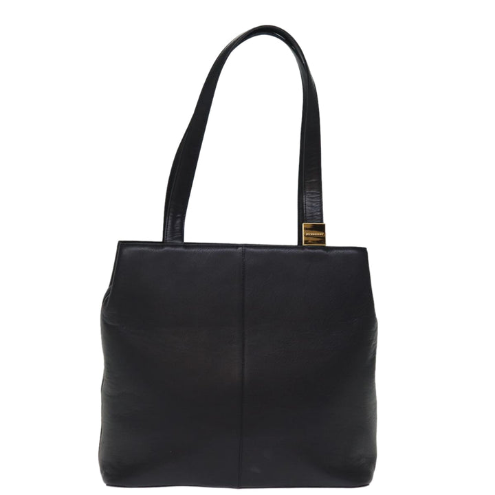 Burberry Shoulder Bag Leather Black Auth bs14825