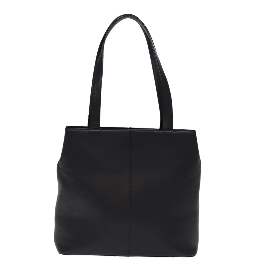 Burberry Shoulder Bag Leather Black Auth bs14825