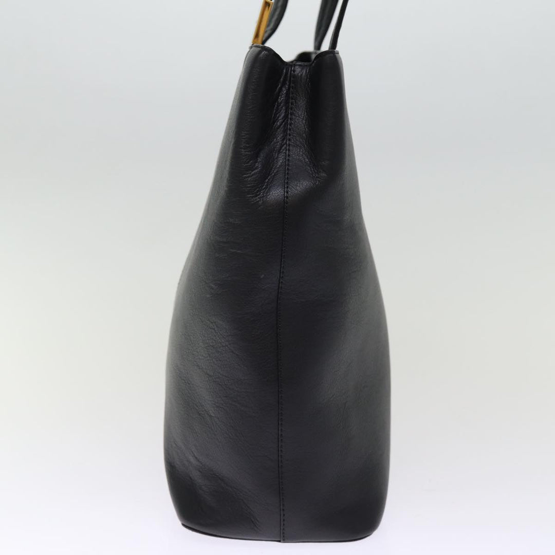 Burberry Shoulder Bag Leather Black Auth bs14825