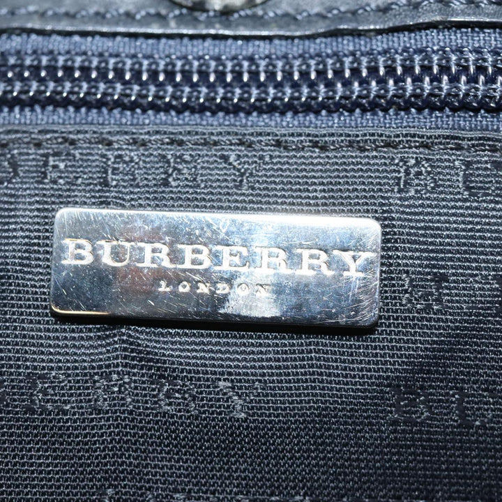 Burberry Nova Check Hand Bag Coated Canvas Black Auth bs14826