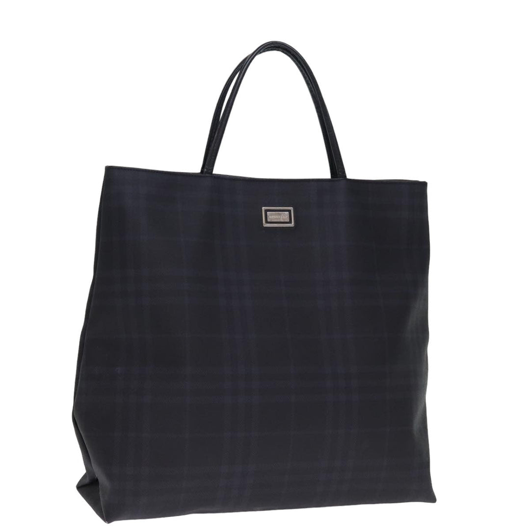 Burberry Nova Check Hand Bag Coated Canvas Black Auth bs14826