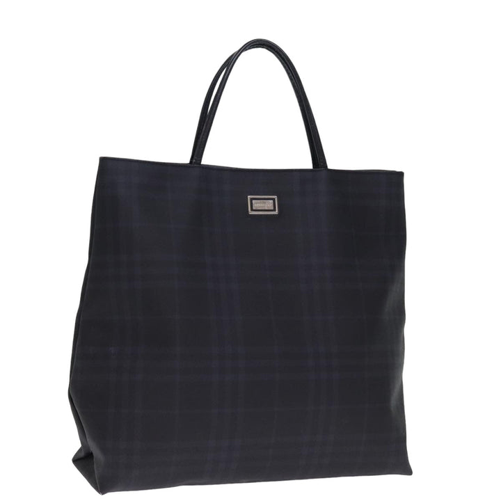 Burberry Nova Check Hand Bag Coated Canvas Black Auth bs14826