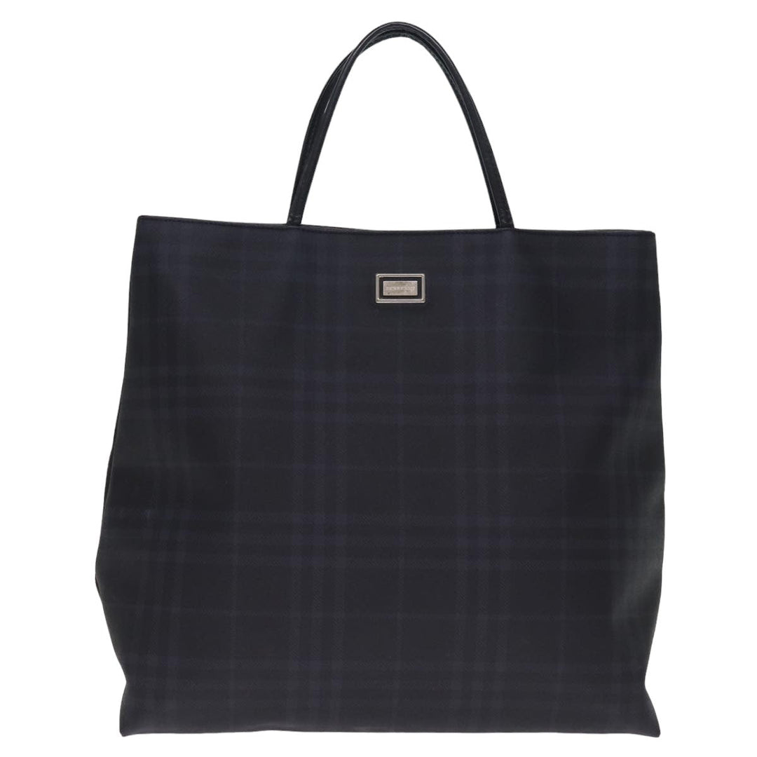 Burberry Nova Check Hand Bag Coated Canvas Black Auth bs14826