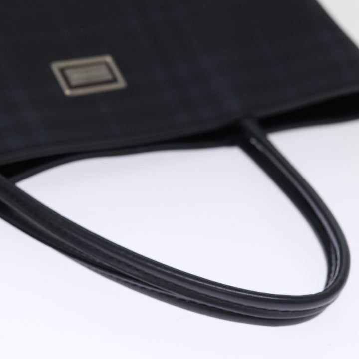 Burberry Nova Check Hand Bag Coated Canvas Black Auth bs14826