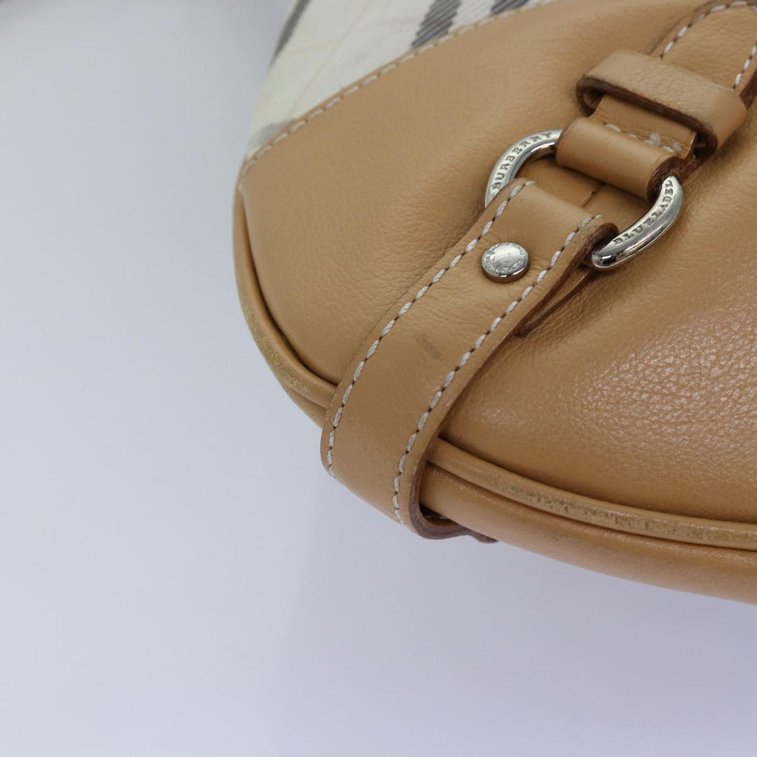Burberry Nova Check Shoulder Bag Nylon Beige Auth bs14832