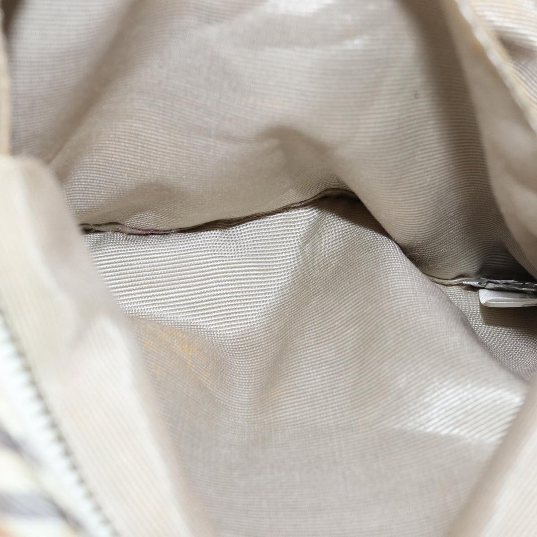 Burberry Nova Check Shoulder Bag Nylon Beige Auth bs14832
