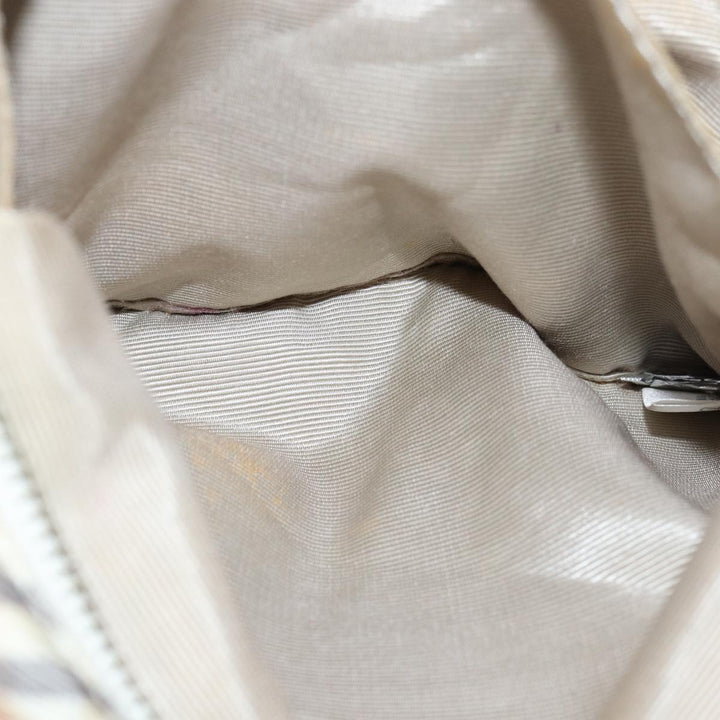 Burberry Nova Check Shoulder Bag Nylon Beige Auth bs14832