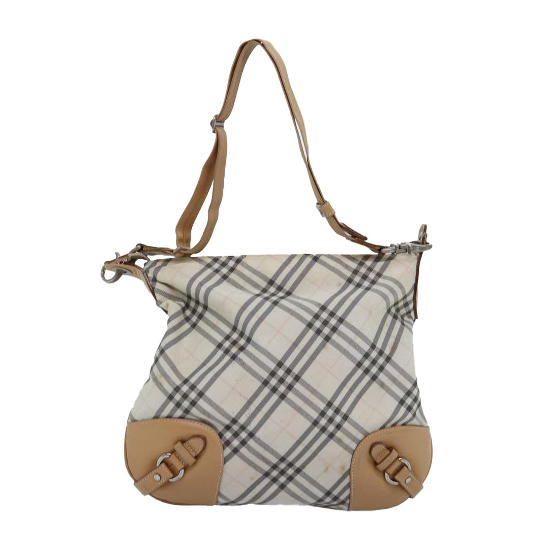 Burberry Nova Check Shoulder Bag Nylon Beige Auth bs14832