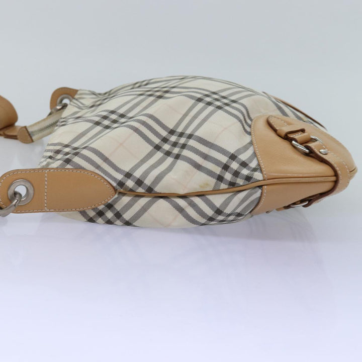 Burberry Nova Check Shoulder Bag Nylon Beige Auth bs14832