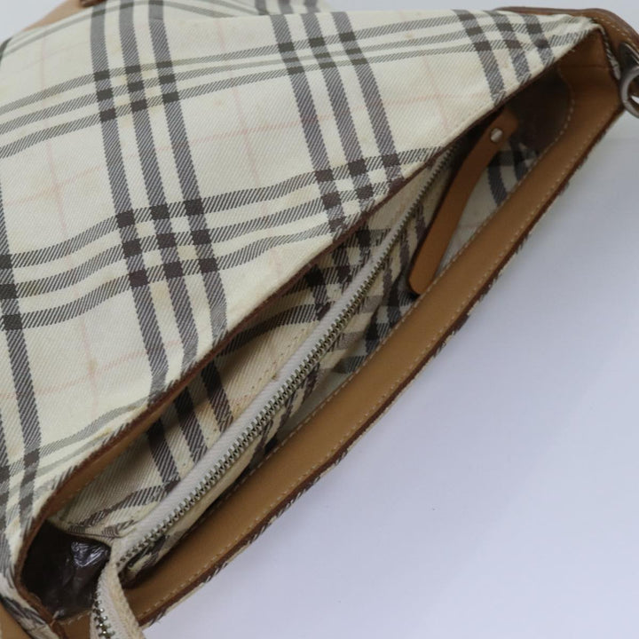 Burberry Nova Check Shoulder Bag Nylon Beige Auth bs14832