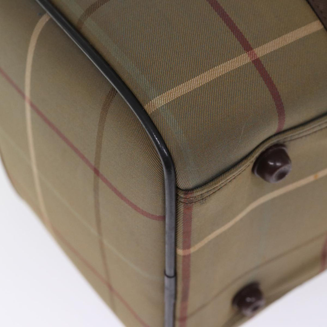BurberrySs Nova Check Boston Bag Canvas Khaki Auth bs14854