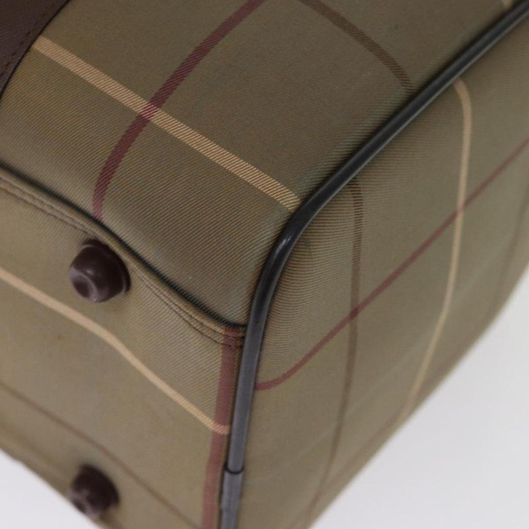 BurberrySs Nova Check Boston Bag Canvas Khaki Auth bs14854