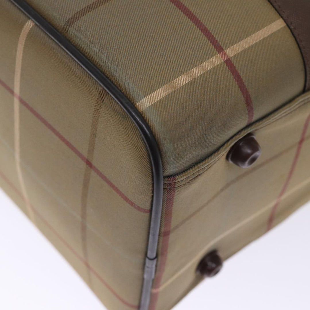 BurberrySs Nova Check Boston Bag Canvas Khaki Auth bs14854