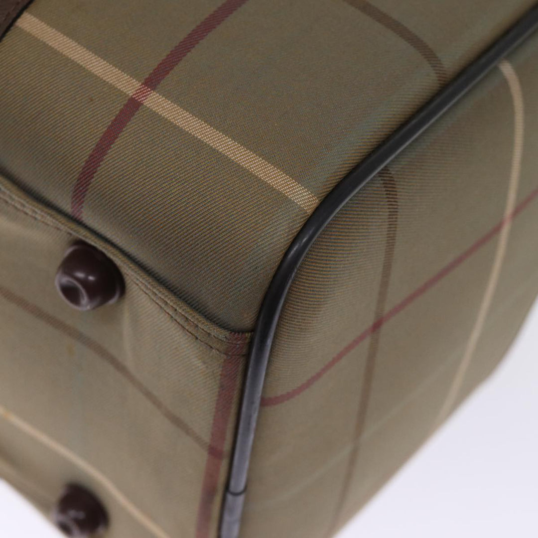 BurberrySs Nova Check Boston Bag Canvas Khaki Auth bs14854
