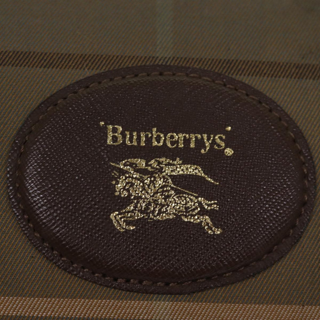 BurberrySs Nova Check Boston Bag Canvas Khaki Auth bs14854