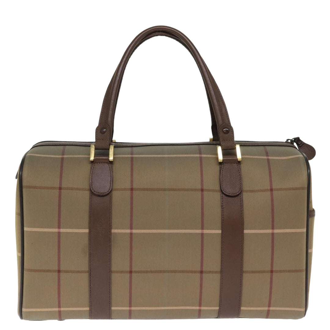 BurberrySs Nova Check Boston Bag Canvas Khaki Auth bs14854