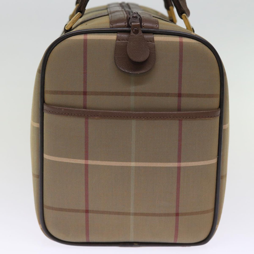 BurberrySs Nova Check Boston Bag Canvas Khaki Auth bs14854