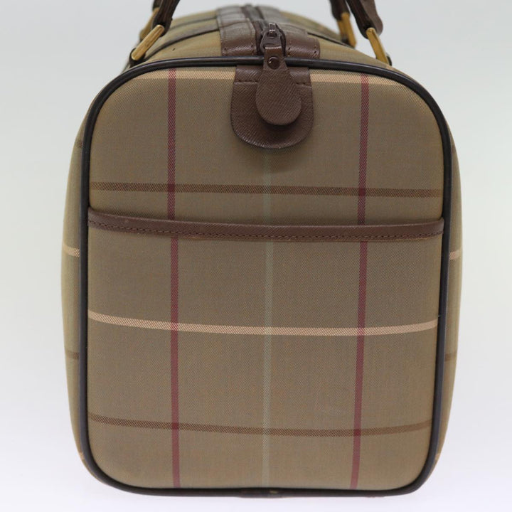 BurberrySs Nova Check Boston Bag Canvas Khaki Auth bs14854