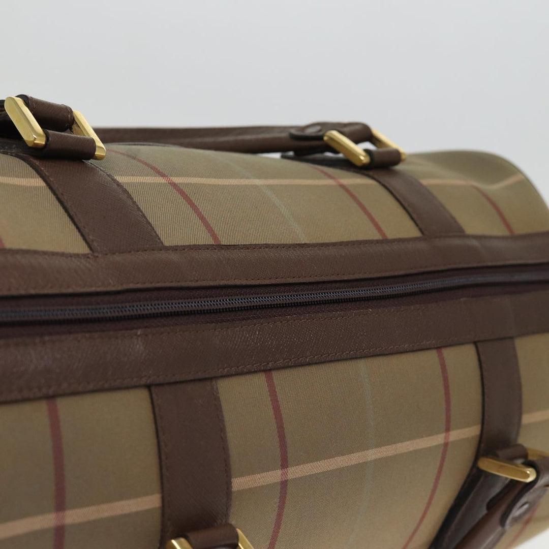 BurberrySs Nova Check Boston Bag Canvas Khaki Auth bs14854