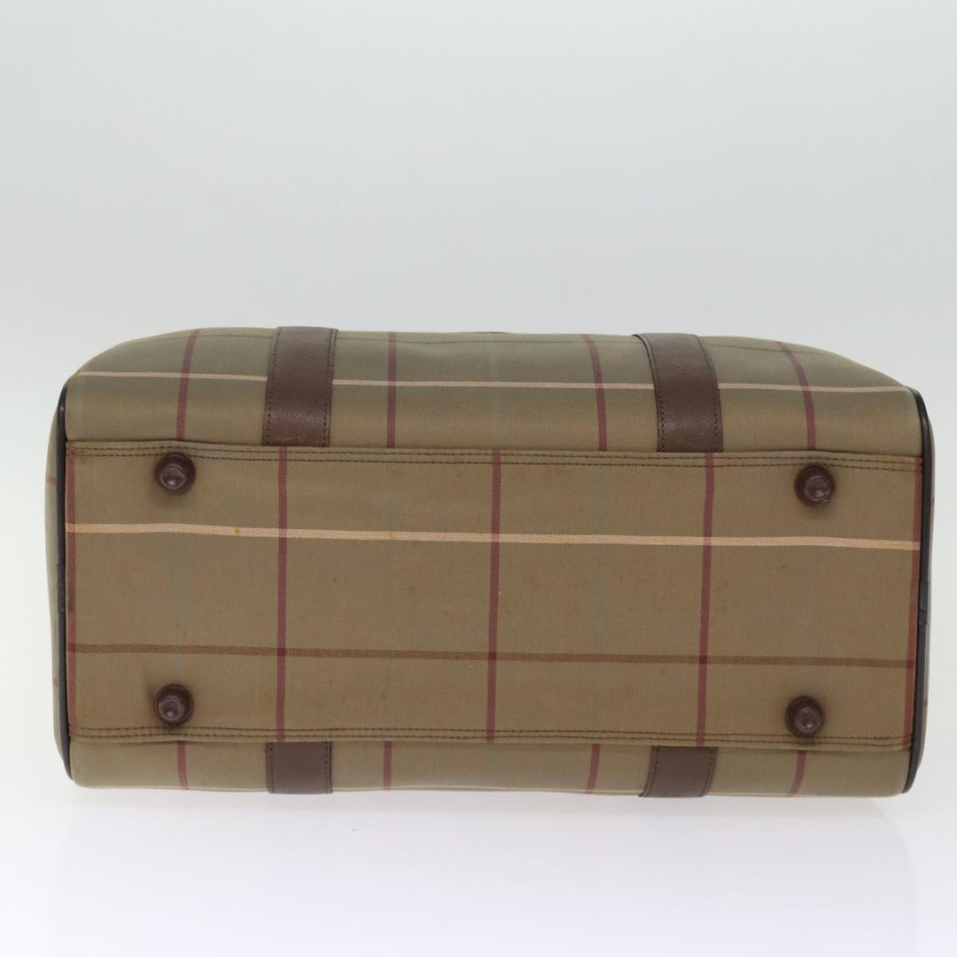 BurberrySs Nova Check Boston Bag Canvas Khaki Auth bs14854