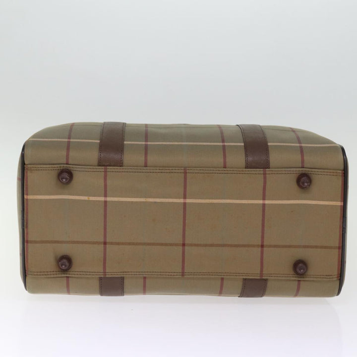 BurberrySs Nova Check Boston Bag Canvas Khaki Auth bs14854